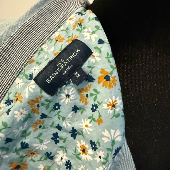 Light Blue Men's Shirt with Flower Cuffs- Rue Saint-Patrick - Picture 4 of 4